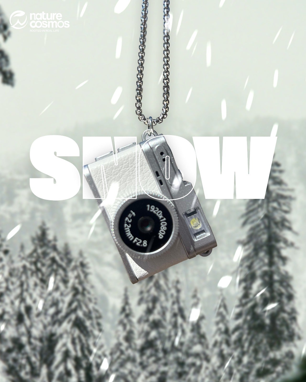 "Snow" Mini Necklace Camera 1080p (white)