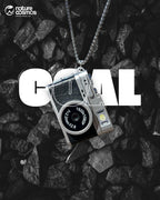 mini fotocamera naturecosmos collana e portachiavi, nera