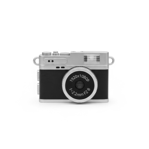 Mini fotocamera naturecosmos collana portachiavi Nero "Carbone"
