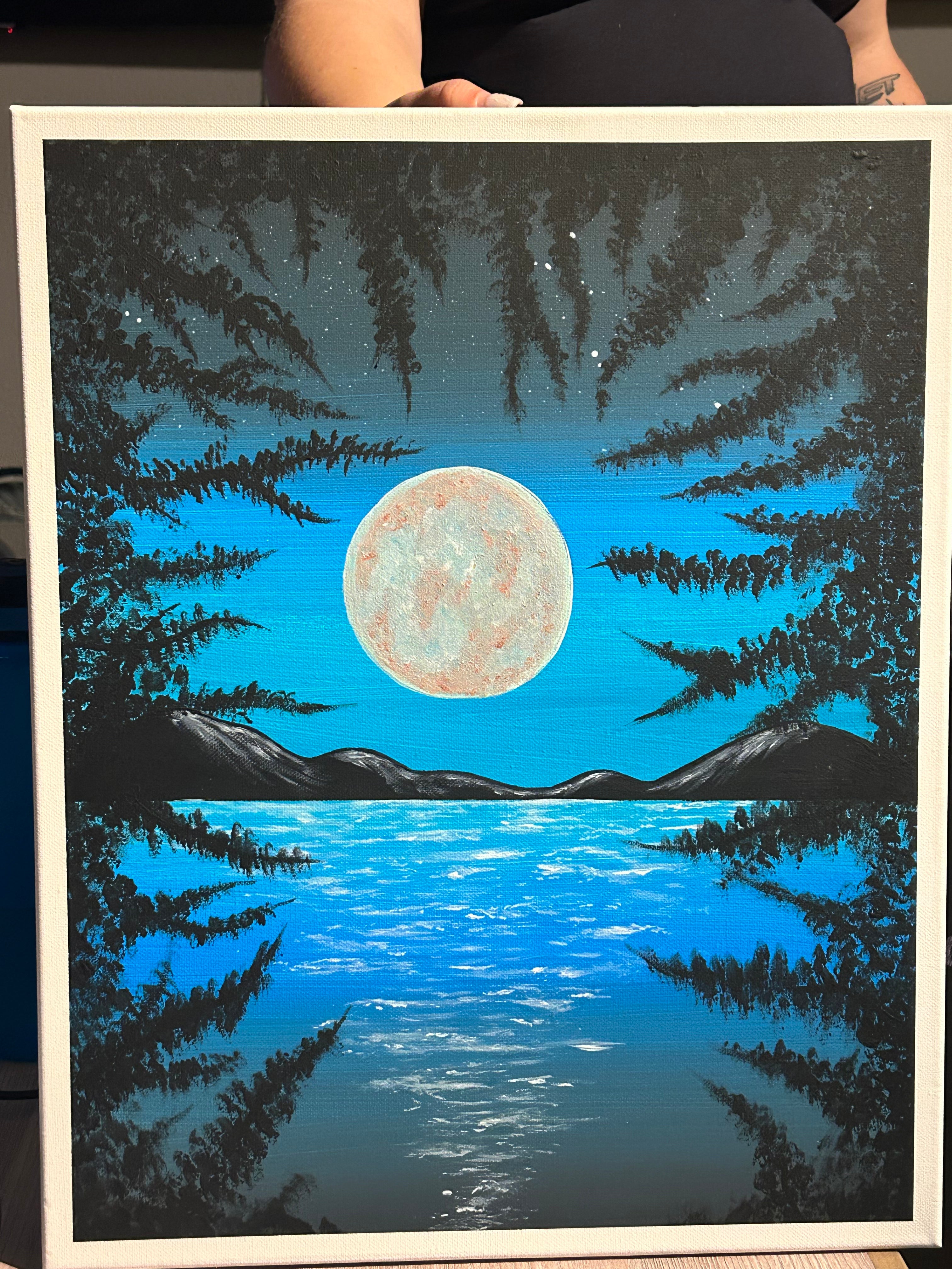 SEA MOONLIGHT | Handmade Drawing | Painted by Sole (Switzerland)
