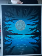 SEA MOONLIGHT | Handmade Drawing | Painted by Sole (Switzerland)