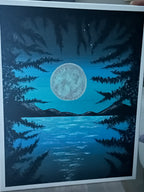 SEA MOONLIGHT | Handmade Drawing | Painted by Sole (Switzerland)