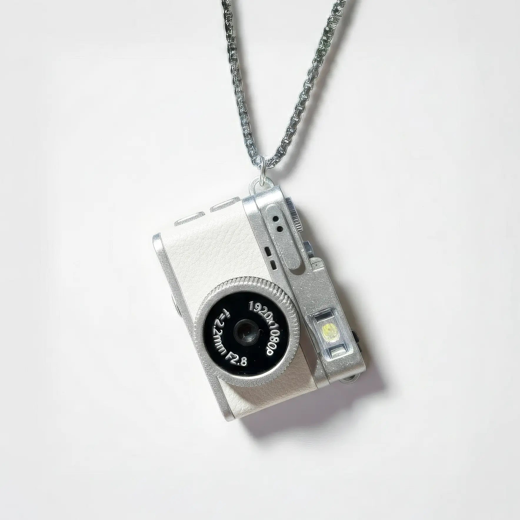mini fotocamera naturecosmos bianca collana Bianco "Neve"