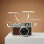mini fotocamera naturecosmos marrone collana infografica
