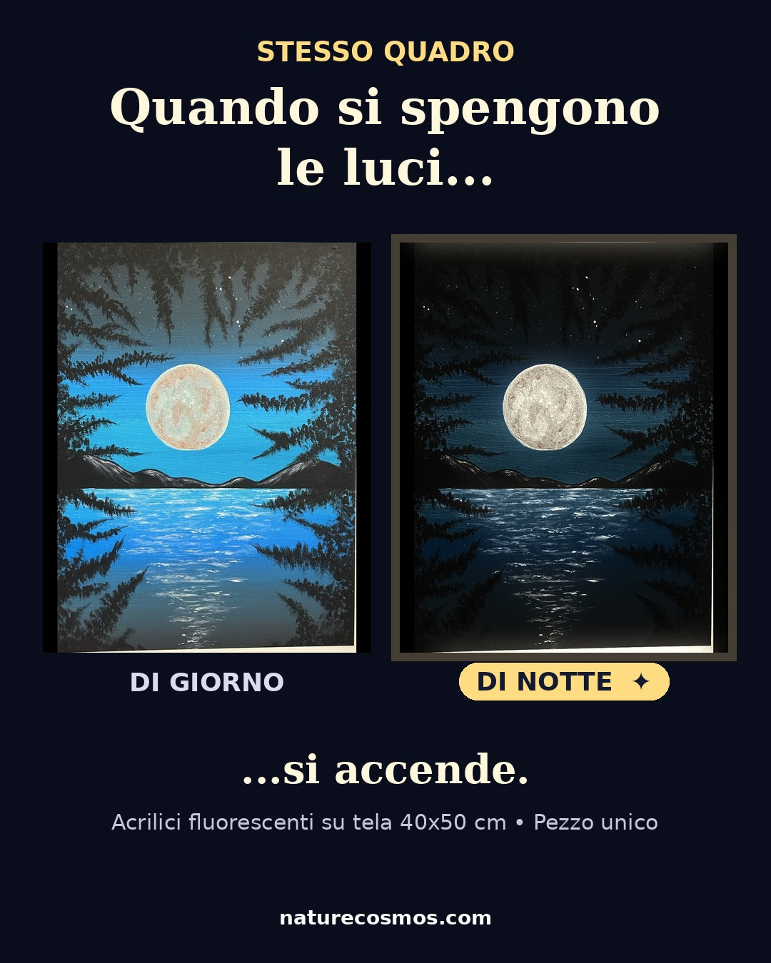 SEA MOONLIGHT | Handmade Drawing | Painted by Sole (Switzerland)